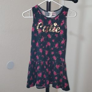 Cutie black dress with pink flowers